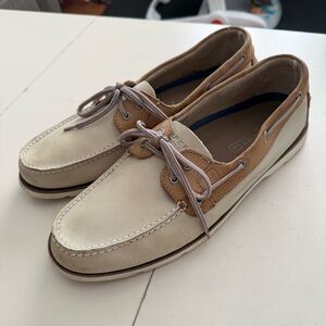 Sperry Top-Sider Authentic Original 2-Eye Boat Shoes Oatmeal Tan Coastal Preppy